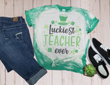 Luckiest Teacher Ever with Green Hat