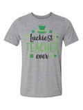 Luckiest Teacher Ever with Green Hat
