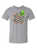 Four Leaf Clover with Puzzle Pieces and Hat