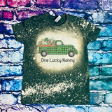 One Lucky Nanny with Green Buffalo Plaid Truck