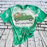 One Lucky Nanny with Green Buffalo Plaid Truck