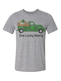 One Lucky Nanny with Green Buffalo Plaid Truck