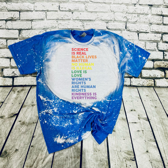 Science is Real... Kindness is Everything- Rainbow Text