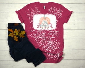 Fall is my Favorite-Pumpkin with Pink Leaves