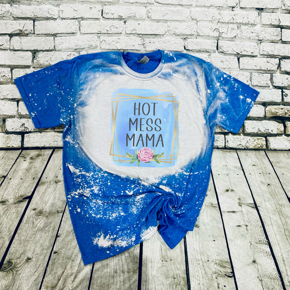 Hot Mess Mama-Blue Background