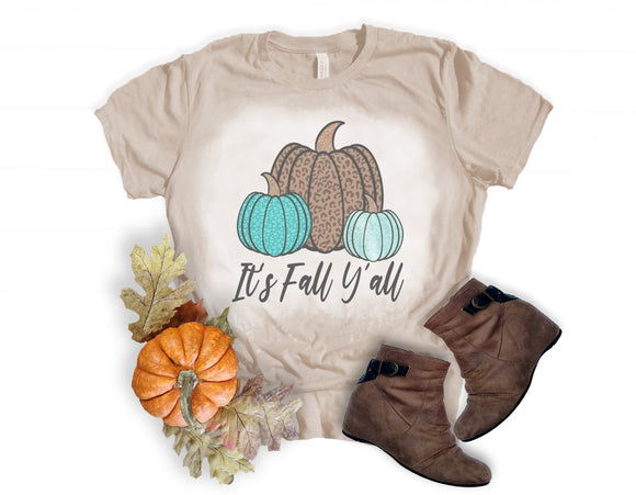 It's Fall Y'all -Teal and Leopard