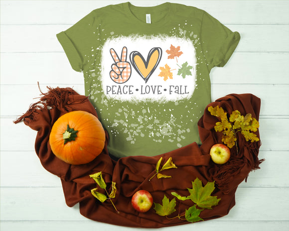 Peace, Love, Fall-With Leaves