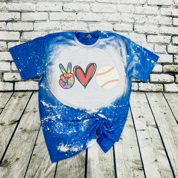 Peace, Love, Baseball-Tie-Dye
