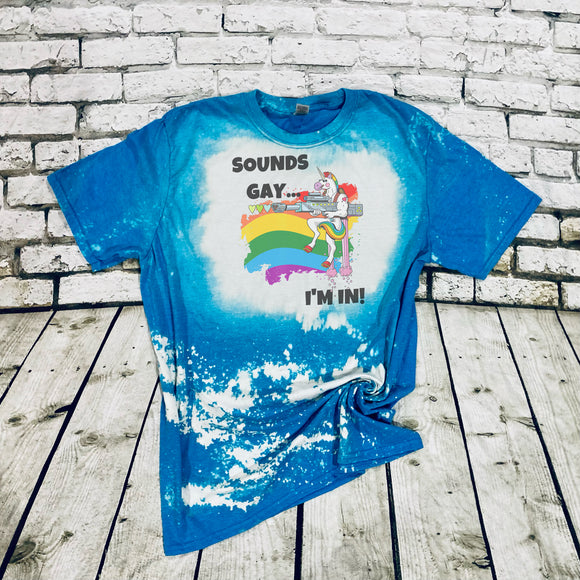 Sounds Gay, I'm In-With Unicorn and Rainbow Flag